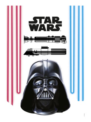 8 Stickers géant Dark Vador et Sabres Laser Star Wars 50 x 70 cm