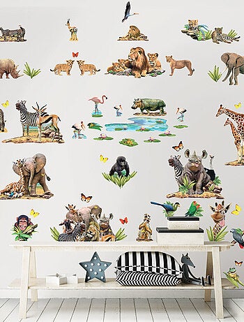 82 Stickers le monde de la jungle Safari