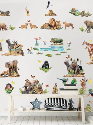 82 Stickers le monde de la jungle Safari