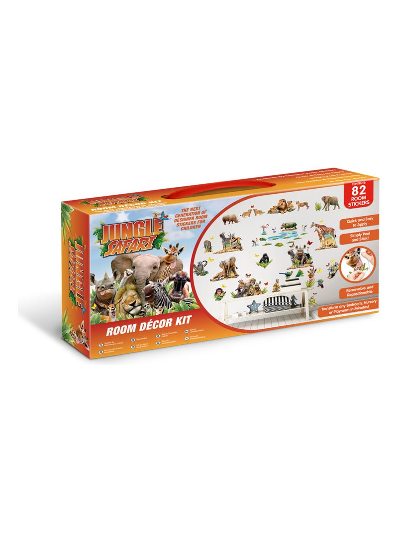 82 Stickers le monde de la jungle Safari Multicolore - Kiabi