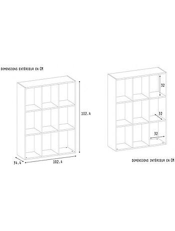 9 cases de rangement effet bois TOM & APOLLINE