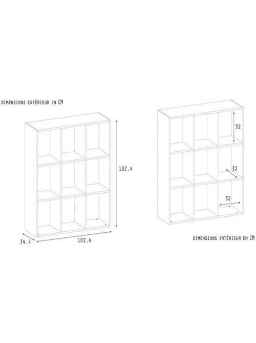 9 cases de rangement effet bois TOM & APOLLINE - Kiabi 9 cases de rangement effet bois TOM & APOLLINE - Kiabi