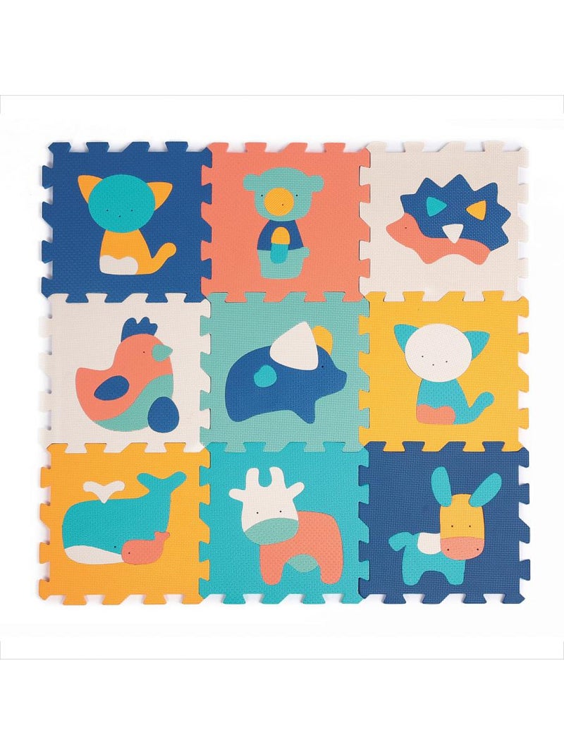 9 Dalles animaux mousse a assembler Bleu turquoise - Kiabi