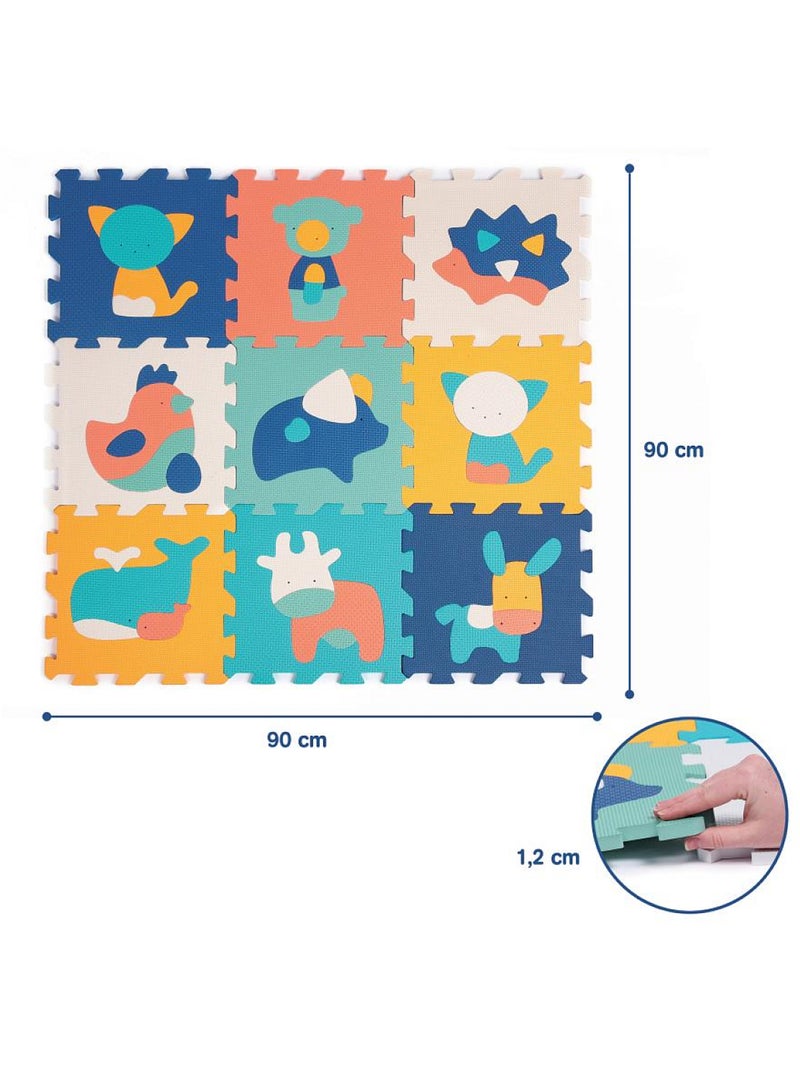 9 Dalles animaux mousse a assembler Bleu turquoise - Kiabi