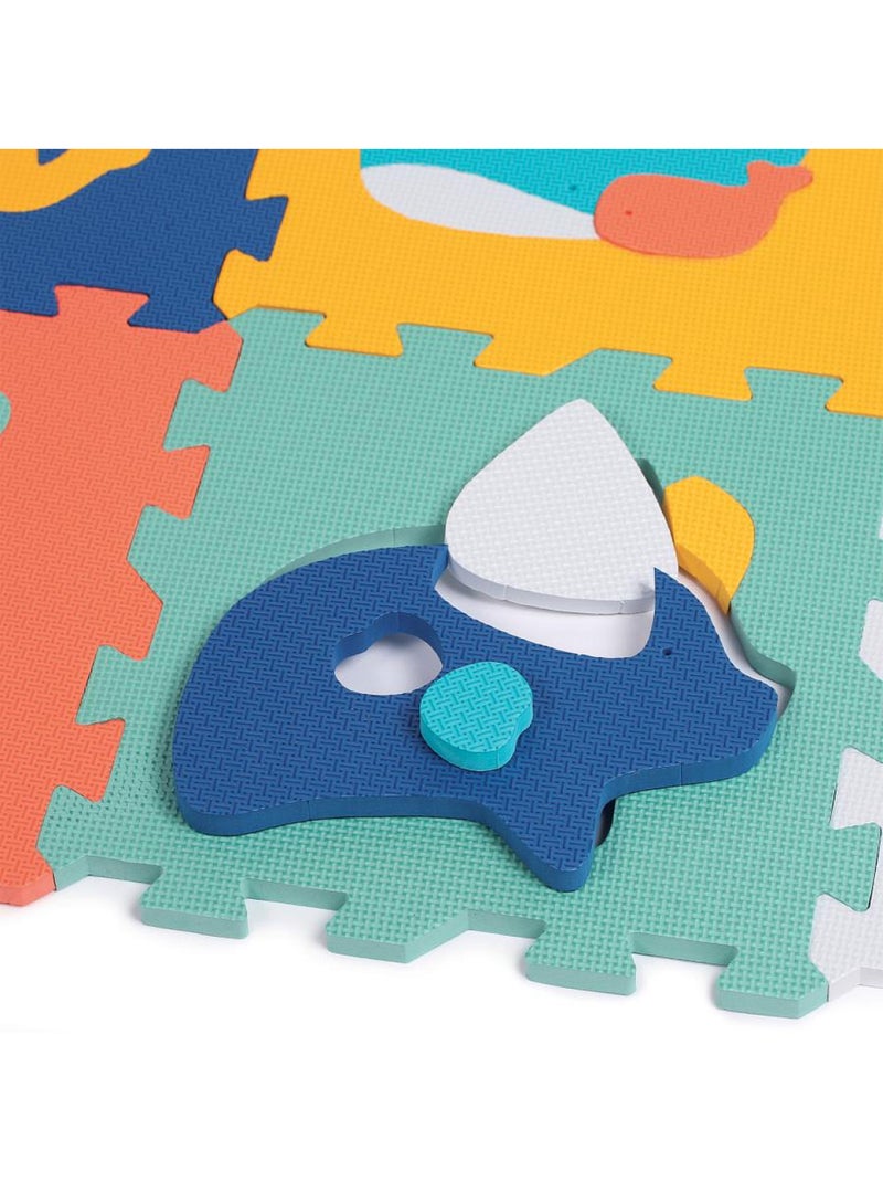 9 Dalles animaux mousse a assembler Bleu turquoise - Kiabi