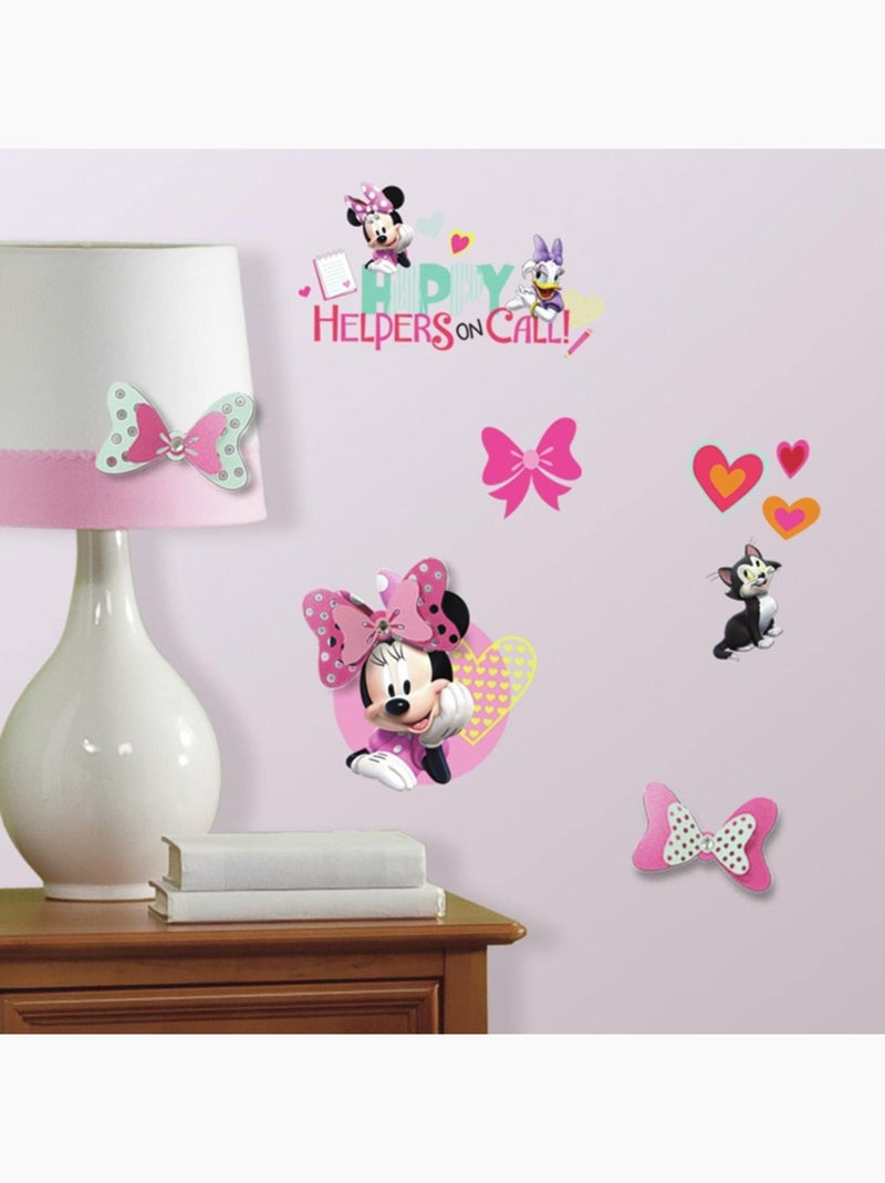 9 Stickers Minnie Mouse 3D Disney Rose - Kiabi