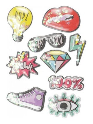 9 stickers Puffy Vintage 50 mm