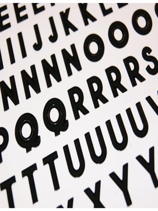 92 Autocollants - Alphabet et chiffres - Noir - Global Gift