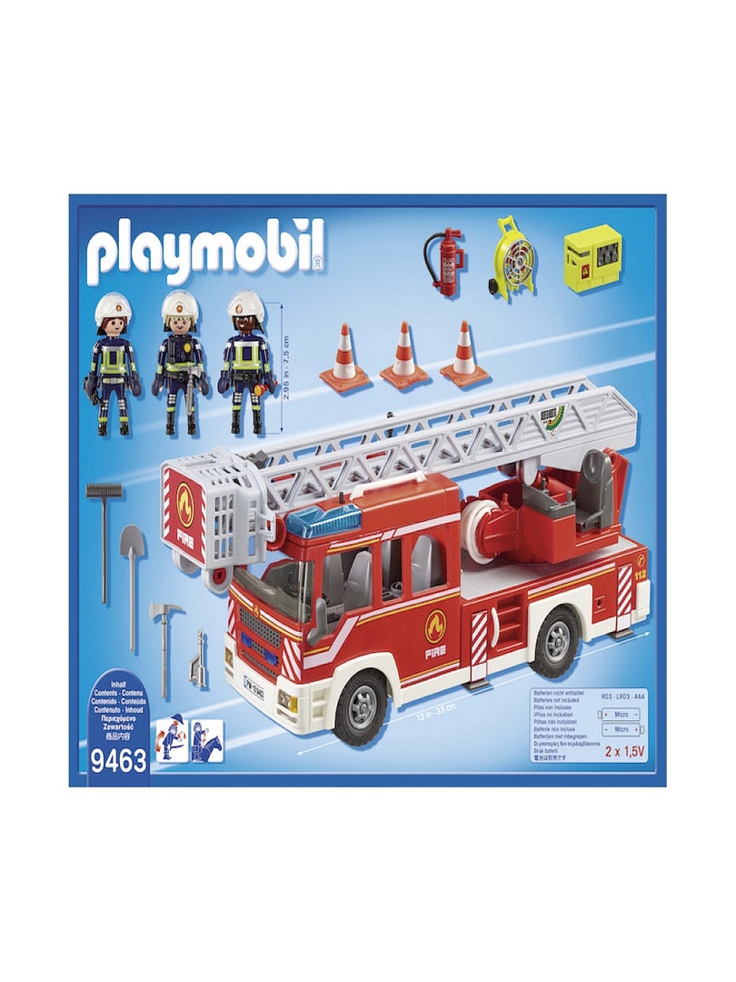 Camion de pompiers avec échelle pivotant 9463 PLAYMOBIL : la boîte à Prix  Carrefour