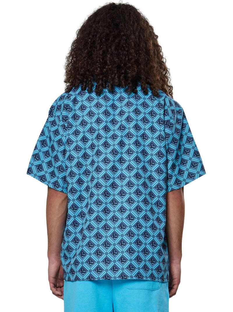 9N1M SENSE - Chemise motif/style monogramme Bleu aqua - Kiabi