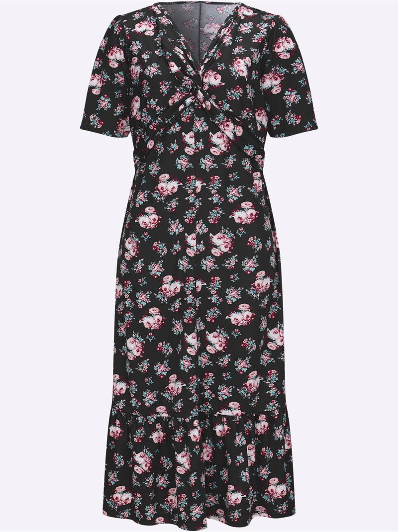 à Fleurs à Pois - Taille Standard - Moda Vilona Noir Rose - Kiabi