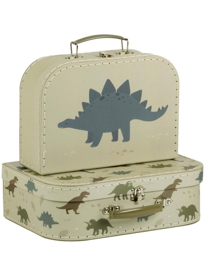 A Little Lovely Company - Lot de 2 valisettes de rangement Vert - Kiabi