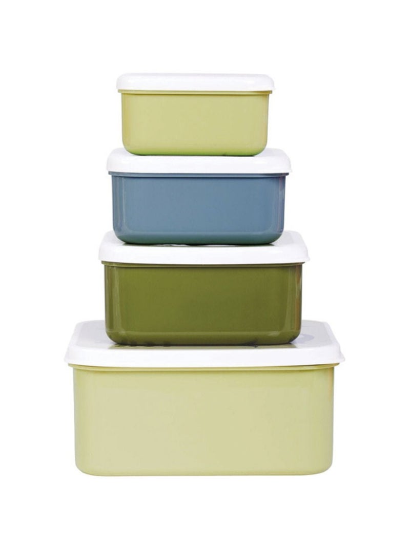 A Little Lovely Company - Lot de 4 boîtes à goûter Vert - Kiabi