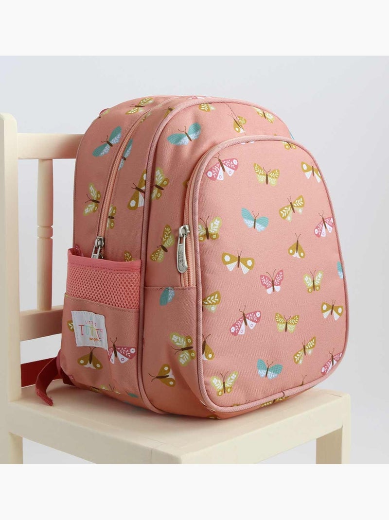 A Little Lovely Company - Sac à dos avec poche isotherme Papillons Rose - Kiabi