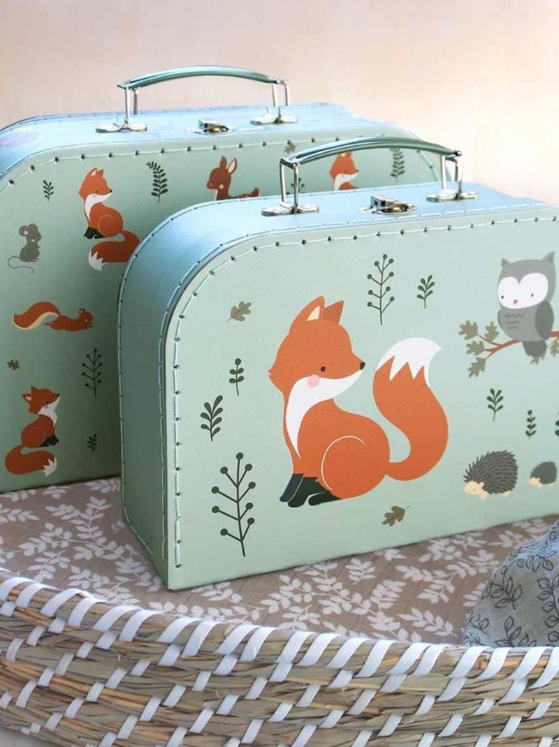 A Little Lovely Company - Set de 2 valisettes de rangement Vert d'eau - Kiabi