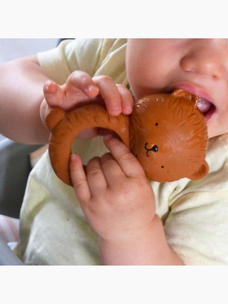 A little lovely company | anneau de dentition hochet ours 100% naturel Marron chocolat - Kiabi