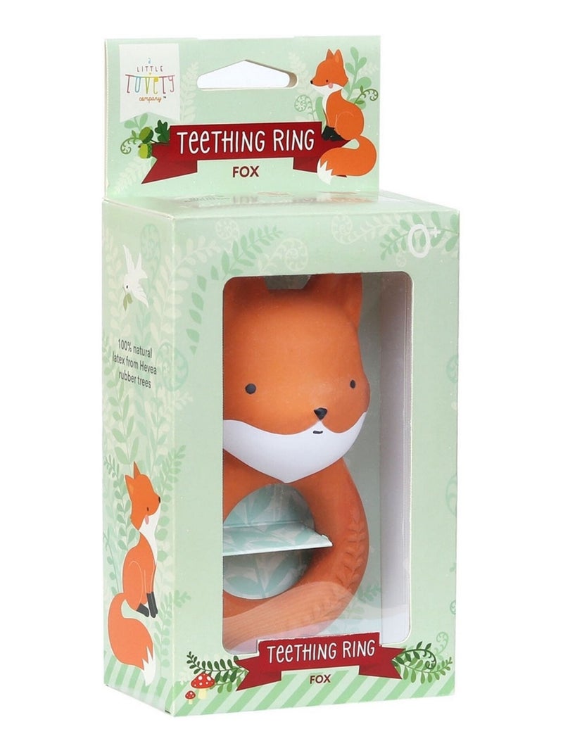 A Little Lovely Company | Anneau de dentition hochet renard 100% naturel Orange - Kiabi