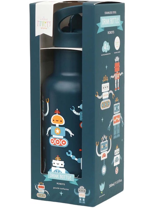 A little lovely company | gourde inox isotherme enfant 350 ml avec paille - Kiabi A little lovely company | gourde inox isotherme enfant 350 ml avec paille - Kiabi