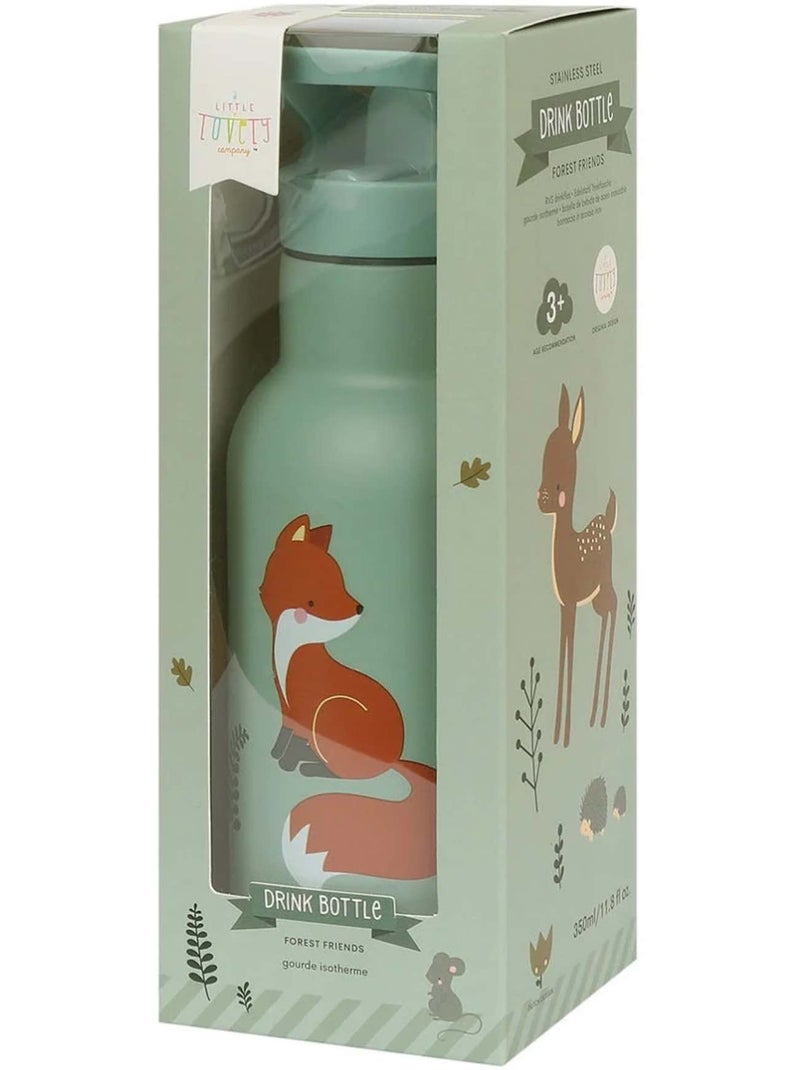 A little lovely company | gourde inox isotherme enfant 350 ml avec paille Vert d'eau - Kiabi