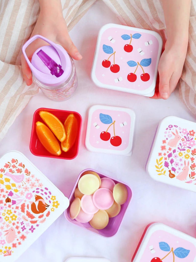 A Little Lovely Company | Set de 4 boîtes à goûter Rouge - Kiabi