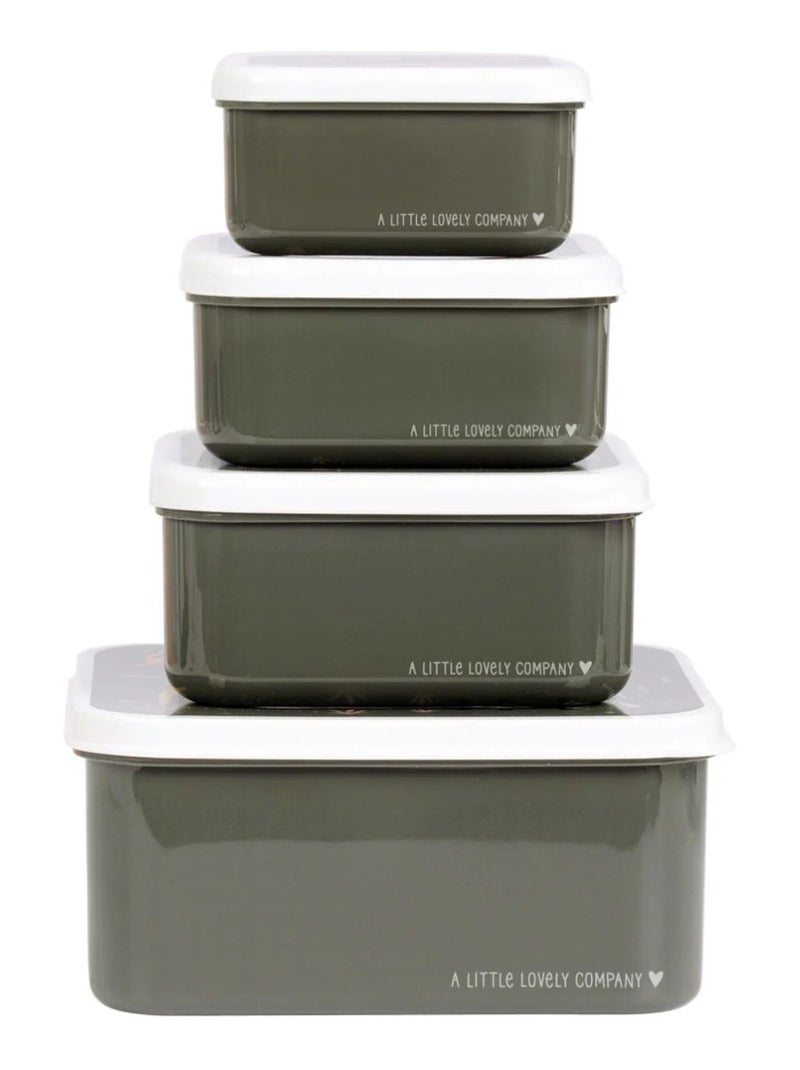 A Little Lovely Company|Set de 4 boîtes à goûter Kaki - Kiabi