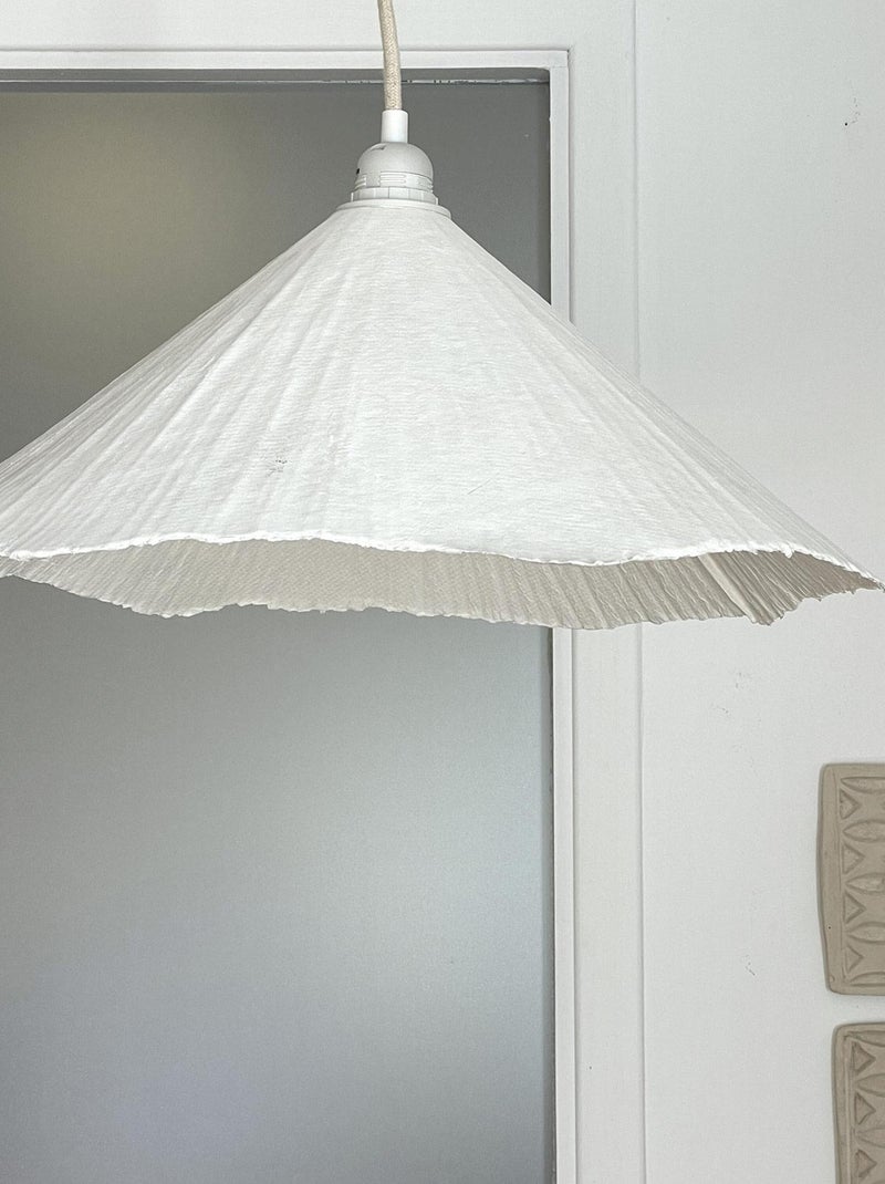 Abat jour cône en papier mâché Blanc - Kiabi