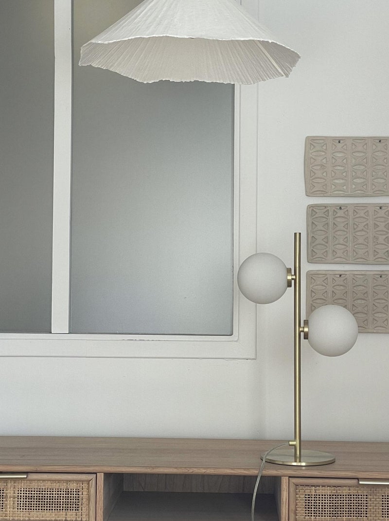 Abat jour cône en papier mâché Blanc - Kiabi