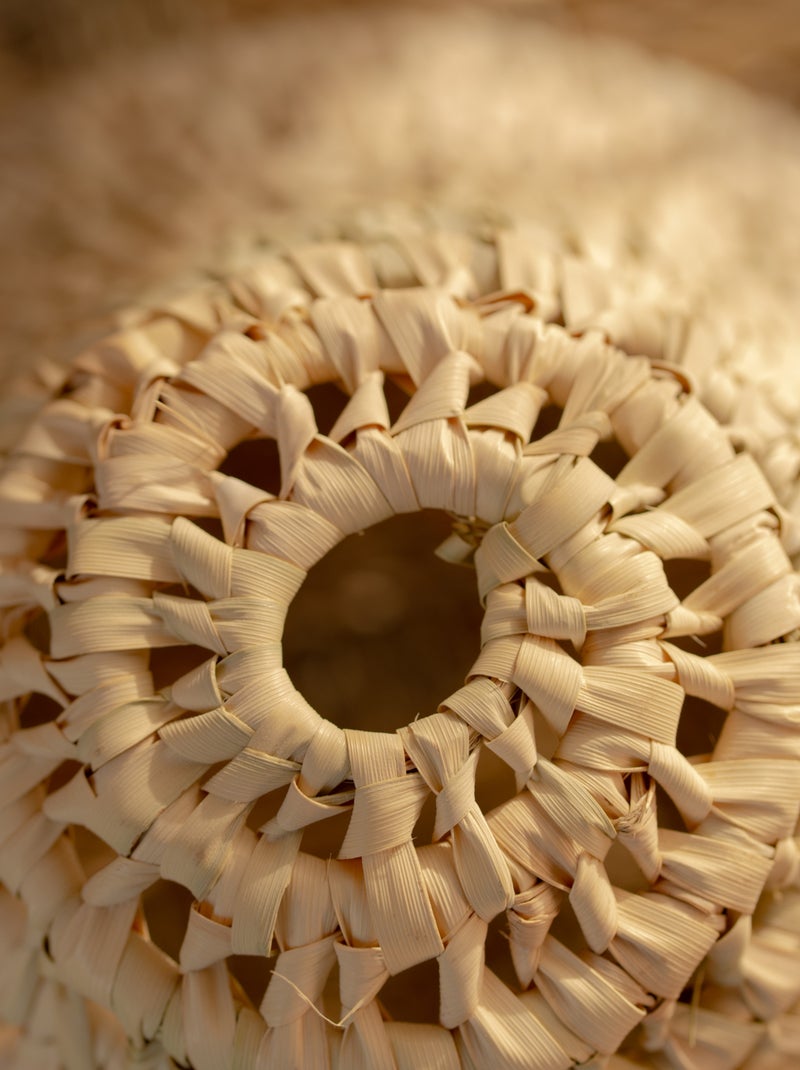 Abat-jour cône feuilles de palmier Beige - Kiabi