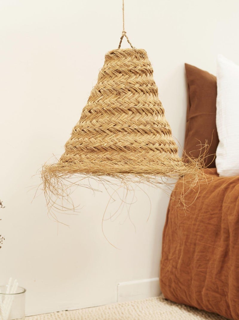 Abat-jour cône fibre de palmier Beige - Kiabi