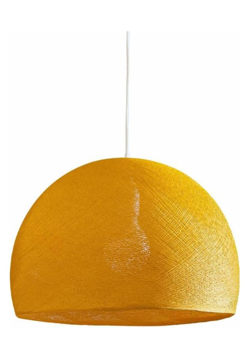 Abat-jour coupole curry 50 et sa suspension simple Jaune - Kiabi