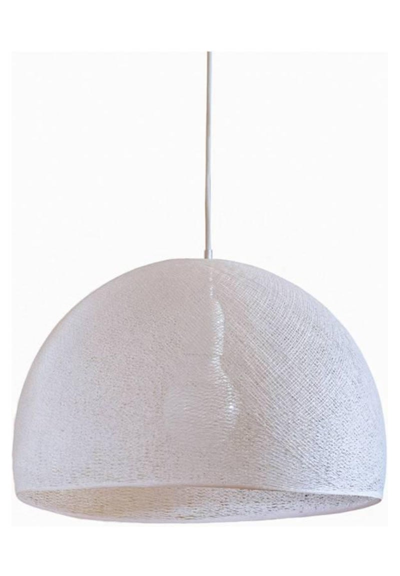 Abat-jour coupole dragée 50 et sa suspension simple Rose pâle - Kiabi