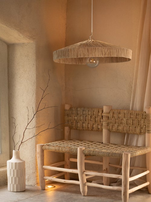 Abat-jour parasol raphia Japandi - Kiabi Abat-jour parasol raphia Japandi - Kiabi