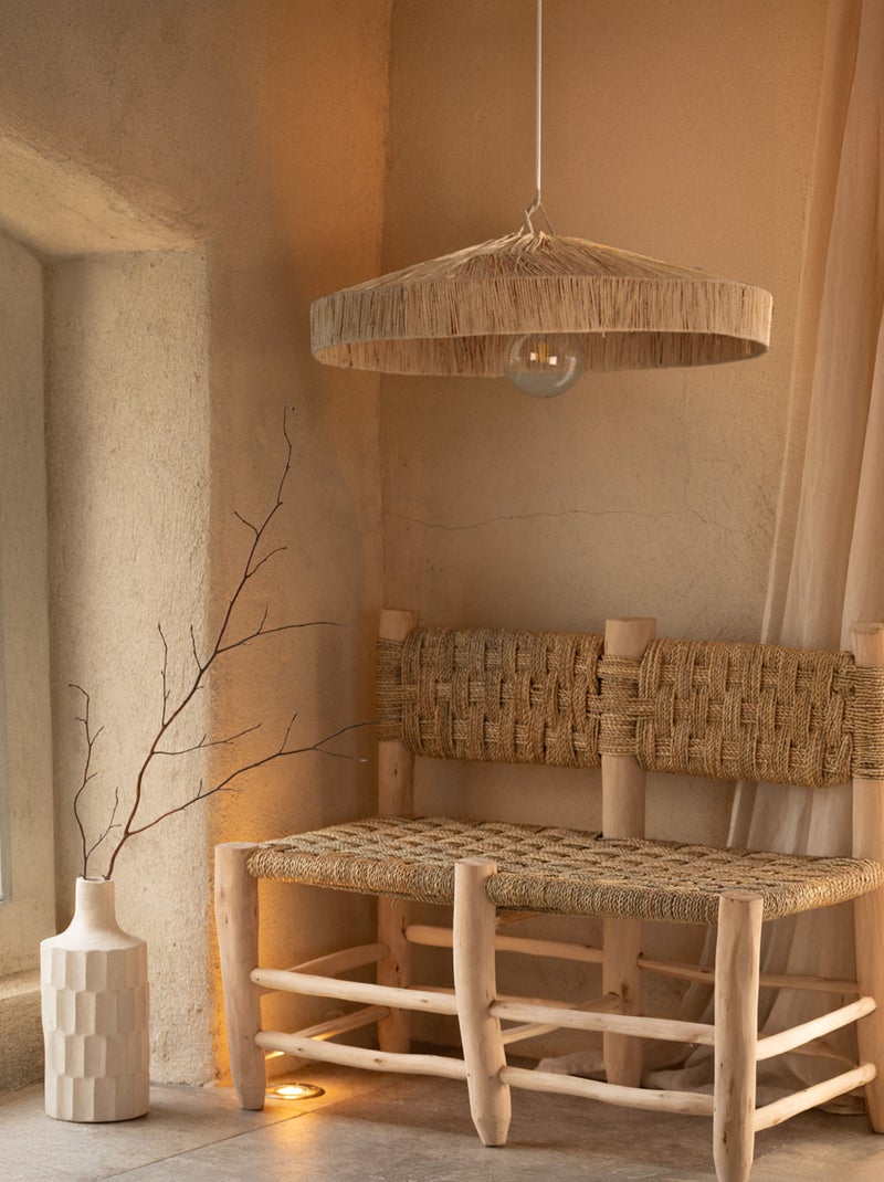 Abat-jour parasol raphia Japandi Beige - Kiabi