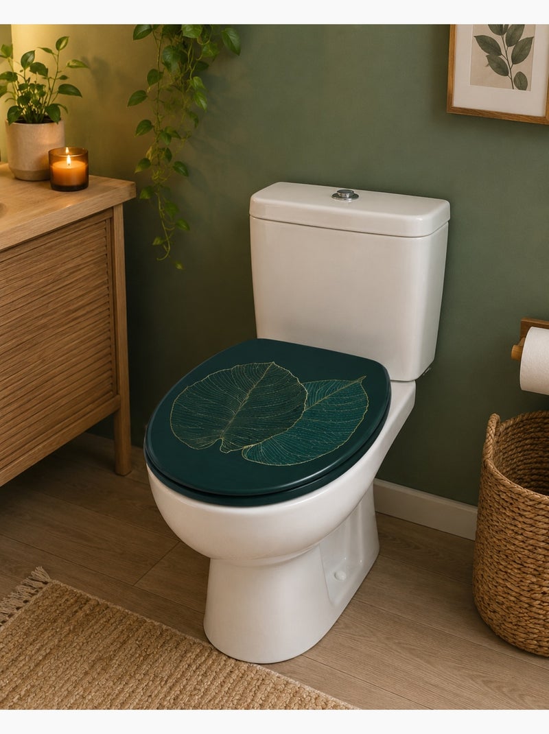 Autocollants Déco Plantes Vertes Pour Abattant WC - Stickers PVC Salle De Bain - Lot De 4
