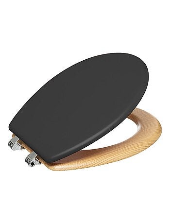 Abattant WC bois zinc Modern charbon