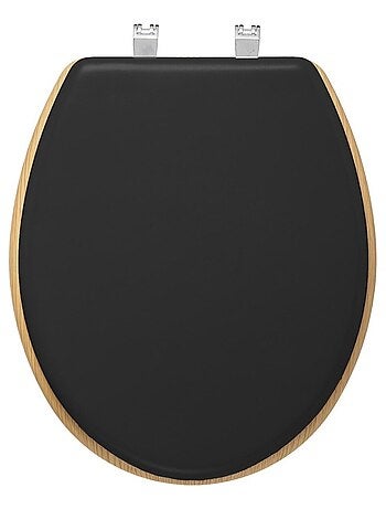 Abattant WC bois zinc Modern charbon