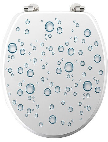 Abattant WC Bulles d'Eau MDF avec charnières métal 46 x 37 cm