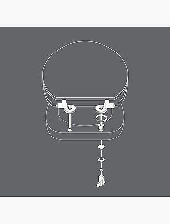 Abattant WC Bulles d'Eau MDF avec charnières métal 46 x 37 cm