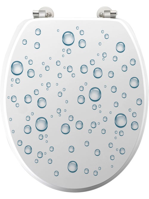 Abattant WC Bulles d'Eau MDF avec charnières métal 46 x 37 cm - Kiabi Abattant WC Bulles d'Eau MDF avec charnières métal 46 x 37 cm - Kiabi