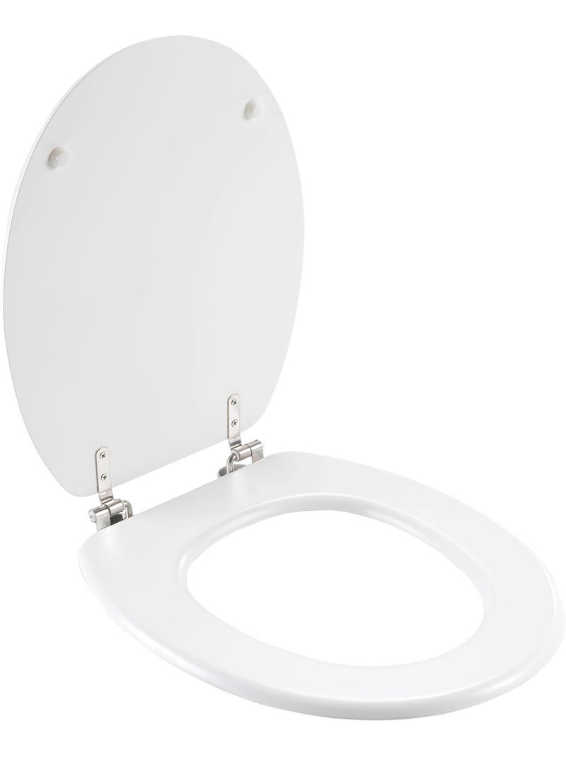 Abattant WC Bulles d'Eau MDF avec charnières métal 46 x 37 cm Blanc - Kiabi