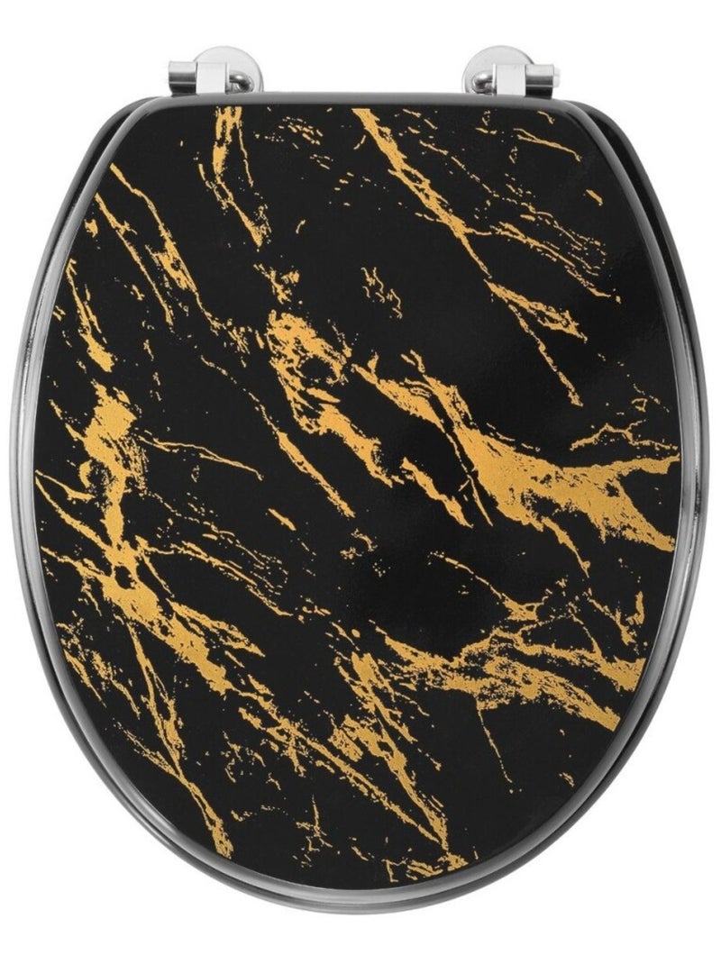 Abattant WC charnières métal AQUAMARBRE Noir - Kiabi