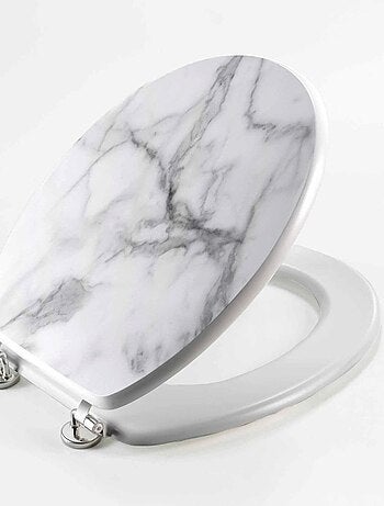 Abattant WC charnières métal imprimé MARBRE