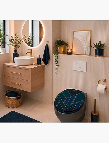 Abattant wc charnieres plastique graphique