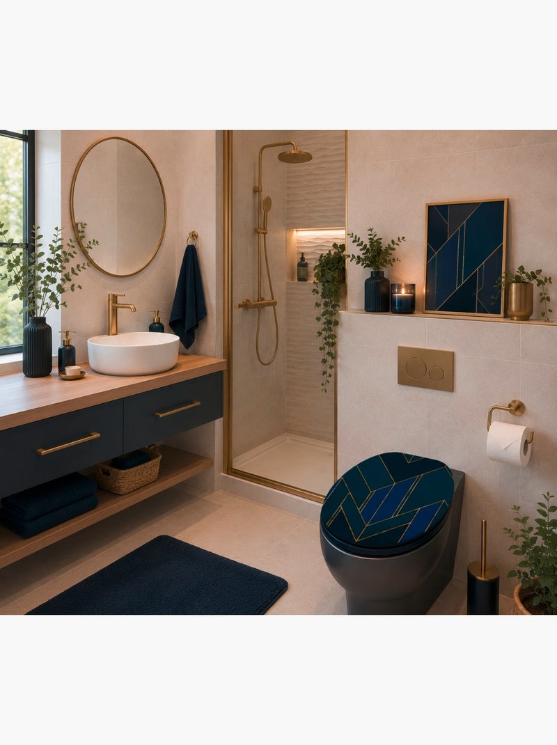 Abattant WC charnieres plastique Graphique Bleu - Kiabi
