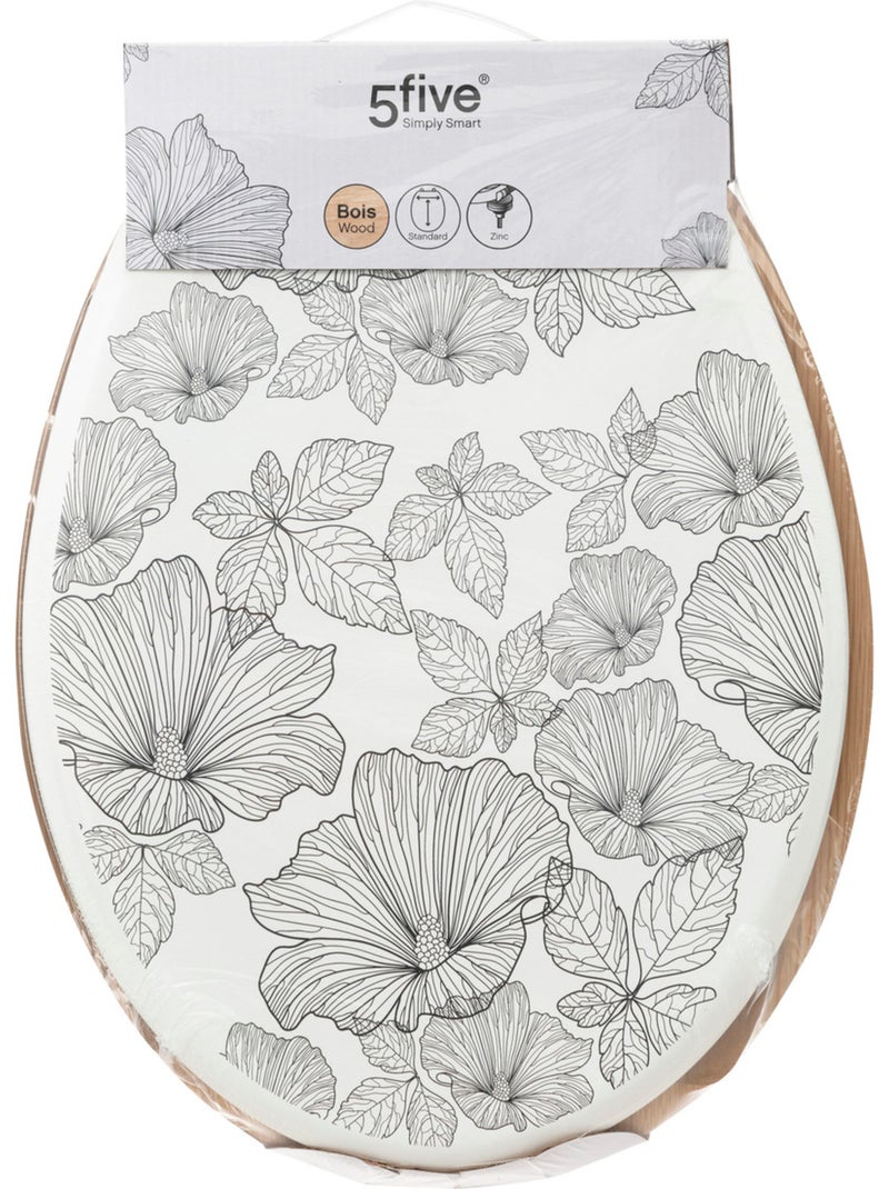 Abattant WC design végétal BLACKFLORA Blanc - Kiabi