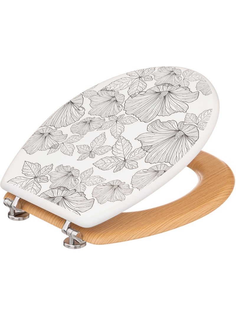Abattant WC design végétal BLACKFLORA Blanc - Kiabi