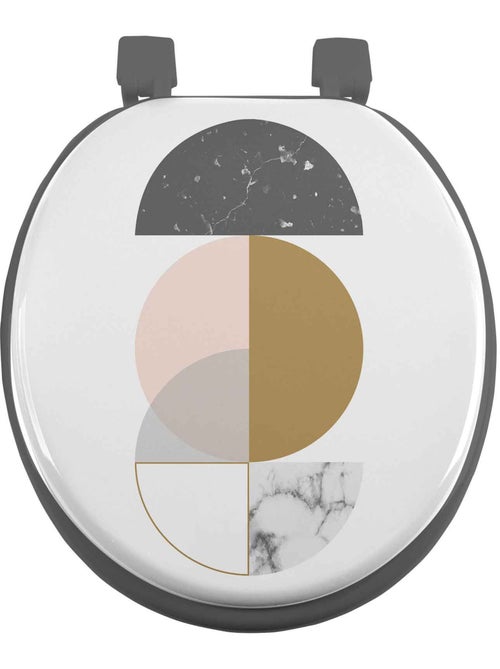 Abattant WC Géométrique Effet Marbre 47 x 37 cm - Kiabi