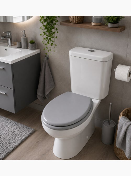 Abattant wc gris mdf – charnières plastiques – 47 x 37 cm - Kiabi Abattant wc gris mdf – charnières plastiques – 47 x 37 cm - Kiabi