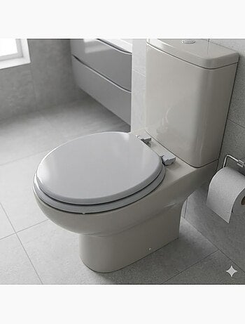 Abattant WC Gris MDF – Charnières Plastiques – 47 x 37 cm