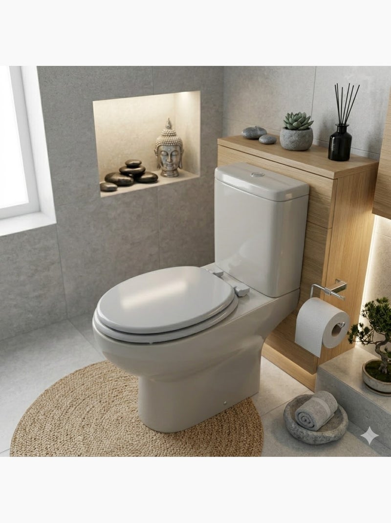 Abattant WC Gris MDF – Charnières Plastiques – 47 x 37 cm Gris - Kiabi